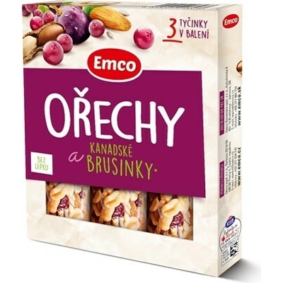 Emco Tyčinka orechy brusnica 3 x 35 g