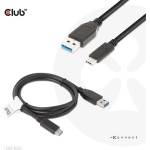 Club 3D Кабел Club 3D - CAC-1523 (3.1 USB-C Gen 2 към 3.1 USB-A Gen 2, 10Gbps, 60W PD2.0, двупосочен, 4K60Hz, M/M, 1 м) (CAC-1523)