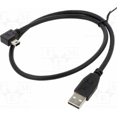 Delock 82680 USB 2.0 USB A plug,USB B mini plug 90° left/right 0.5m