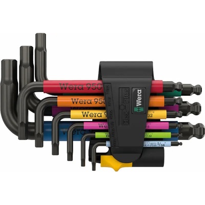 Wera Zástrčné klíče imbus 950/9 Hex-Plus Multicolour Imperial 3 palcové BlackLaser Sada 9 dílů 022641