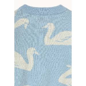 Tinycottons Бебешка памучна жилетка BIG SWANS BABY CARDIGAN (SS26.383)