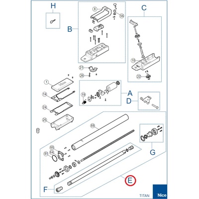 SPAMG206A00 komplet kit piestu s rúrou pre pohon TTN6024