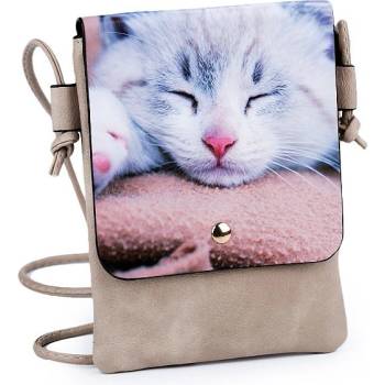Crossbody kabelka s bielou mačičkou
