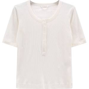 Jeanne Baret Дамска тениска Jeanne Baret Women's Pervinca T-Shirt - B. Co Gesso / White - размер 40 (EU) (916-6697-0113)