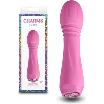 Image 1 of Вибратор и масажор, кристал в основата, 13, 4см. - Charms Flora Coral (NSTOYS1097)