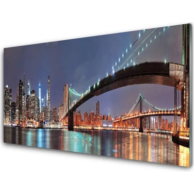 Kuchyňský skleněný panel Město Most Architektura 100x50 cm