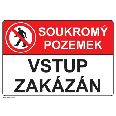Walteco Soukromý pozemek 210x148mm, formát A5, plastová tabulka 2 mm , 20073