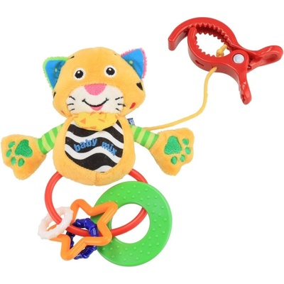 Baby Mix plyšová hračka s hrkálkou tygrík žltá