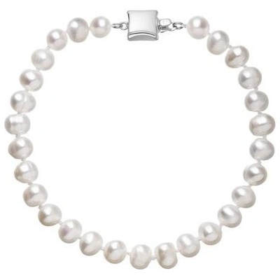 Pavona perlový náramek z říčních perel se zapínáním z bílého 14 karátového zlata 823001.1/9268B bílý