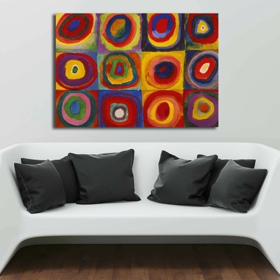 ASIR Obraz na plátně KRUHY A ČTVERCE 100 x 70 cm
