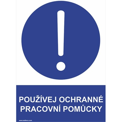 Walteco Používej ochranné pracovní pomůcky 210x297mm, formát A4, samolepka , 20019