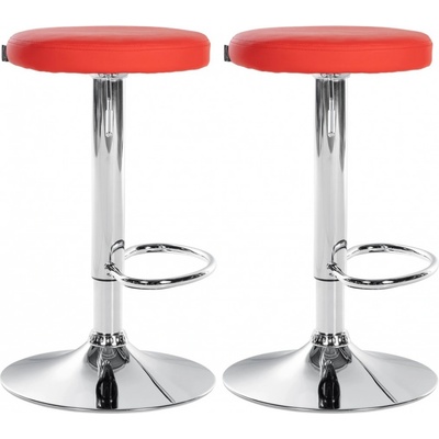 Design-Shop Ponte koženka červená / chrom 2 ks