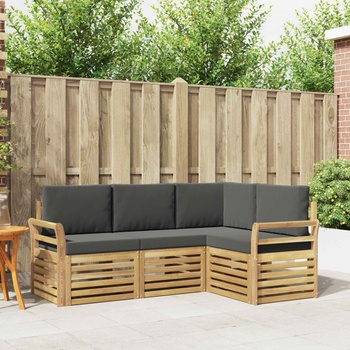 vidaXL Комплекти дивани 4 pcs Бяло и антрацит 190 x 130, 5 x 73 см (3391757)