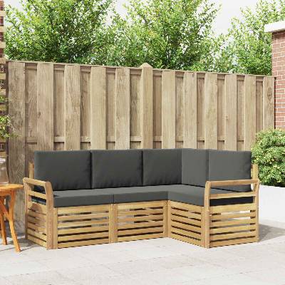 vidaXL Комплекти дивани 4 pcs Бяло и антрацит 190 x 130, 5 x 73 см (3391757)