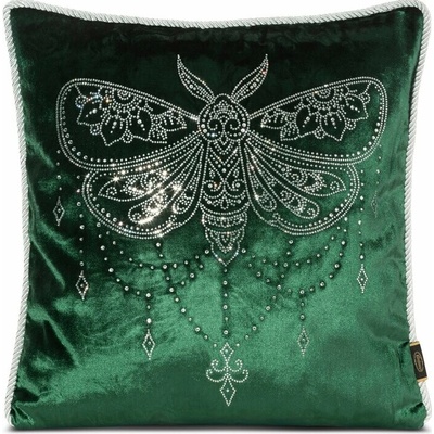 Takoy ROYAL 8 zo zamatu zdobená vzorom motýľa z kryštálikov-HF-463198 45 x 45 cm