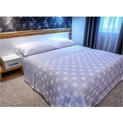 Mondo Italia Přehoz na postel 701P Pois šedý Made in Italy Šedá 160x240 cm