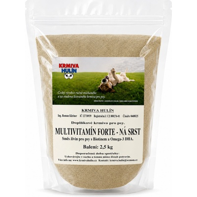 Krmiva Hulín Multivitamín Forte s Biotinem Omega-3 DHA na srst pro psy 2,5 kg