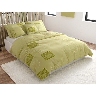 Textilomanie obliečky z mikrosaténu CALVYNA svetlo zelené 70x90 140x200