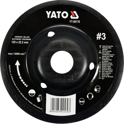Yato Rotační rašple úhlová 125 mm typ 3 YT-59170