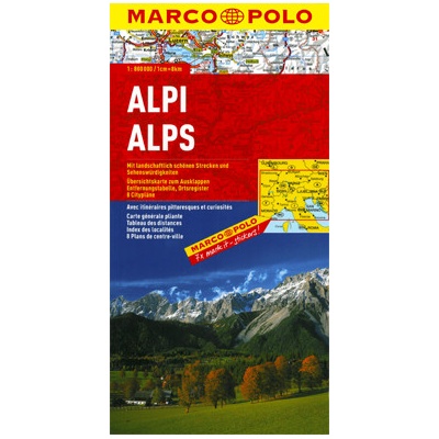 Alpy Alpen Alpes Alpi Alps 1:800 000