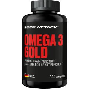 Body Attack Omega 3 Gold | with 33% EPA & 22% DHA [300 Гел капсули]