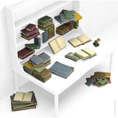Green Stuff World Books 3D printed set - 24x 3D tištěné knihy 1:35