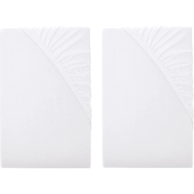 Livarno Napínacia džersejová plachta biela 90-100x200x25 2 kusy 800014006
