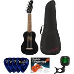 Fender Venice WN BK Premium SET Black Сопрано укулеле (097-1610-706-PREMIUM-SET)