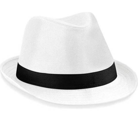 Fedora bílá/černá