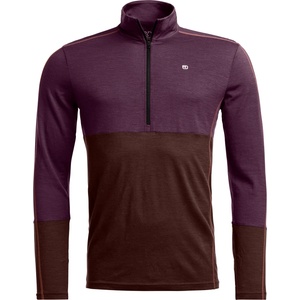 Ortovox Мъжко мериносово термобельо Ortovox 185 Rock'N'Wool Zip Neck Merino base layer - Dark Wild Berry (015-2323-0311)