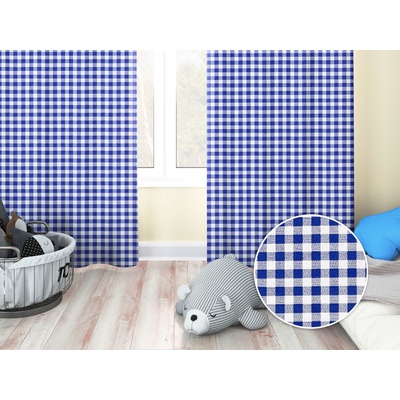Biante Dětský bavlněný závěs Sandra SA-057 Modro-bílé kostičky 140x190 cm