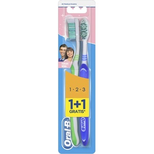 Oral-B четка за зъби, Delicate white, MEdium, 2 броя