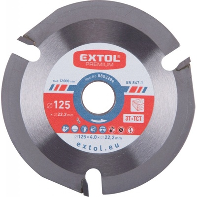 Extol Craft Rezný frézovací kotúč s SK plátkami na drevo-pr.125 mm