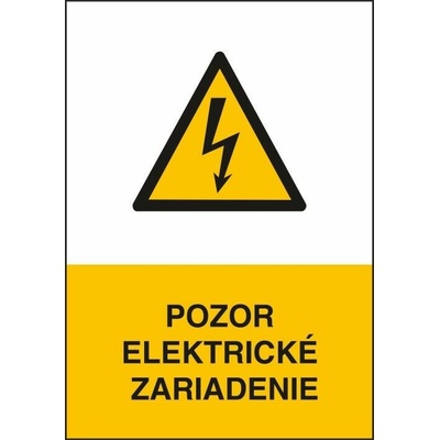 ALFA reklama Samolepka "Pozor elektrické zariadenie" žltá 70x100mm