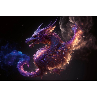 DIMEX ART Флизелинов фототапет лилав дракон 375 x 250 см