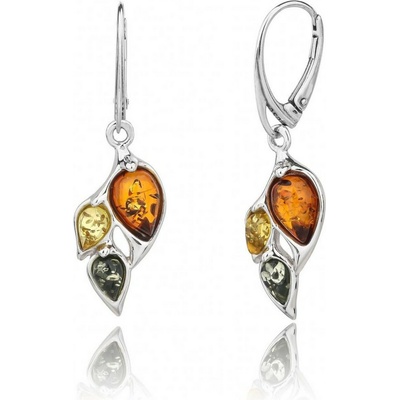 Jan Kos jewellery Stříbrné náušnice s jantarem MHT-5792/SA00