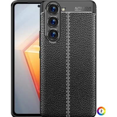 Samsung Galaxy S23 5G Удароустойчив Litchi Skin Калъф и Протектор
