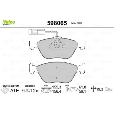Sada brzdových platničiek kotúčovej brzdy VALEO 598065