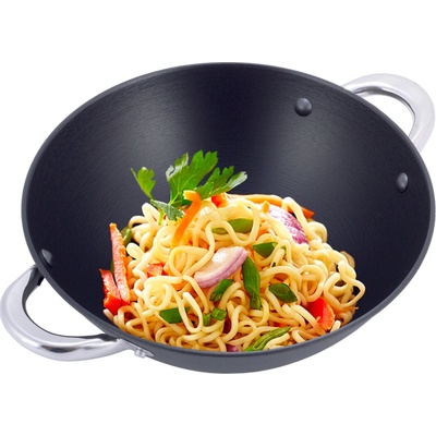 Kamille Wok panvica s pokrievkou a príslušenstvom liatinová 3,6 l na všetky typy sporákov
