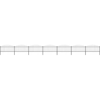 vidaXL Zahradní plot s hroty ocel (0,5–0,75) x 11,9 m černý