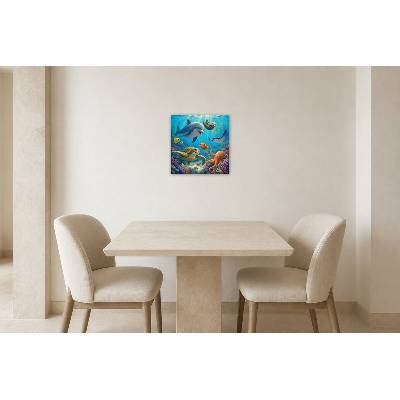 Obraz na plátně – Veselí podmořští kamarádi mezi korály 30 × 30 cm – Hledejceny.cz