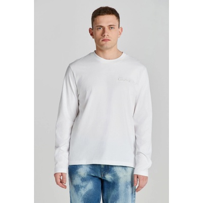 Gant tričko Reg EMBossed LS TShirt biele