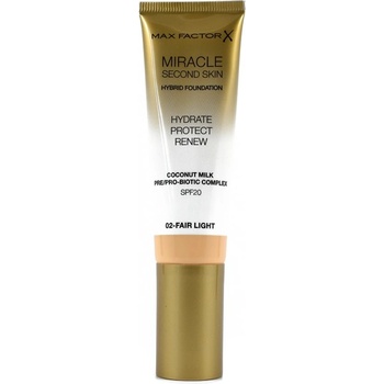 Max Factor Miracle Second Skin Hybrid Foundation make-up 02 Fair Light 30 ml