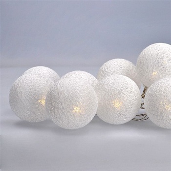 Solight LED reťaz vianočné gule bavlnené 10LED 1m 2x AA IP20