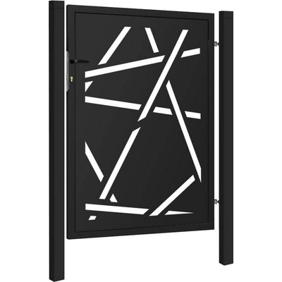 EKOfence Dizajnová bránka HALEN 1kr. 1000x1200mm čierna matná so plotový stĺpikmi 16182