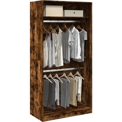vidaXL Гардероб, опушен дъб, 100x50x200 см, инженерно дърво (3307805)