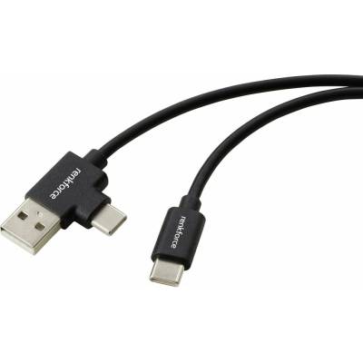 Renkforce RF-7116120 USB USB 2.0 USB-C ® zástrčka USB-A zástrčka 1m černý