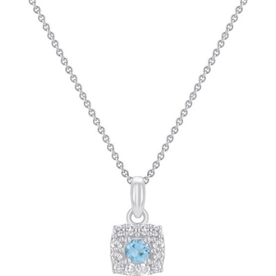 Eppi Akvamarínový halo prívesok s diamantmi Merritt P37341