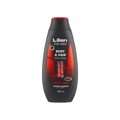 Lilien Men Dark Red sprchový šampon pro muže, 400 ml