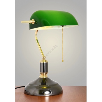 Brilagi - Настолна лампа BANK OFFICE 1xE27/60W/230V черна/златна/зелена (BG2382)